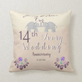 14日のオ結婚パール&ゾウアイボリーT クッション
