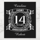 14日結婚アイボリー ワインラベル (シングルラベル)