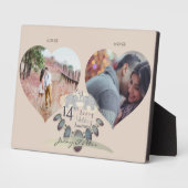 14日結婚記念写真2枚ハート フォトプラーク (側面)