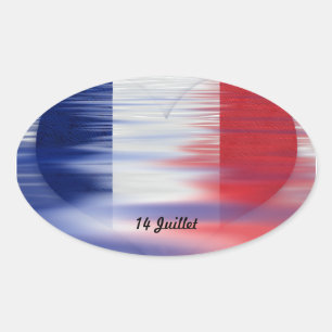 14日 フランス独立記念日 楕円形シール