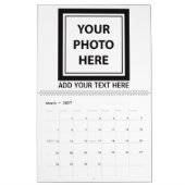 14枚の写真をアップロード&追加文字-カスタマイズ写真 カレンダー (3月 2027)