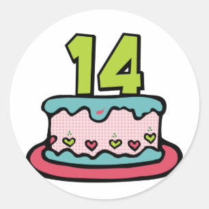 14歳お誕生日ケーキ ラウンドシール