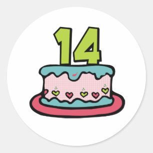 14歳お誕生日ケーキ ラウンドシール