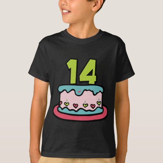 14歳お誕生日ケーキ Tシャツ (正面)