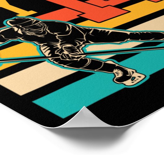 14歳のアイスホッケーをテーマにした14th誕生日パーティー ポスター (角)