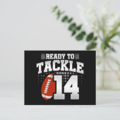 14歳のタックルフットボールパーティー 14歳の誕生日 ポストカード (スタンド正面)