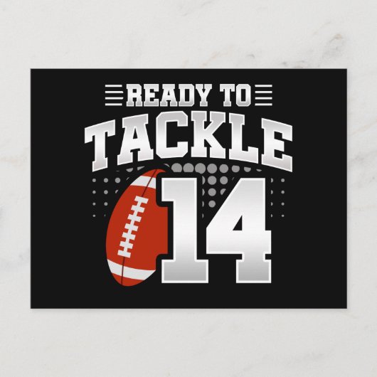 14歳のタックルフットボールパーティー 14歳の誕生日 ポストカード (正面)