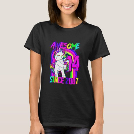 14歳のユニコーン フロッシング 14歳の誕生日 女子 Tシャツ (正面)