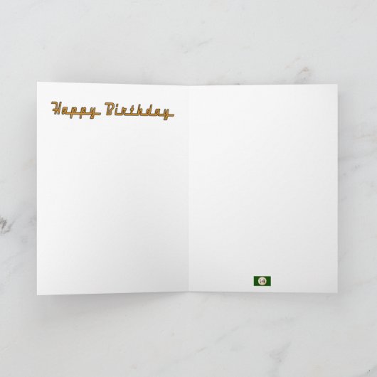 14歳のレーシングカー誕生日カード カード (内部)