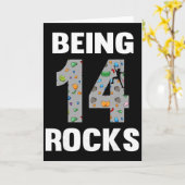 14歳のロッククライマーの誕生日 14歳のクライマーへ カード (黄色い花)