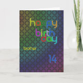 14歳の兄のための誕生日サークル カード (正面)