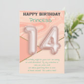 14歳の女の子ハッピーバースデーカード (スタンド正面)