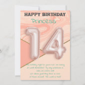 14歳の女の子ハッピーバースデーカード (裏面)