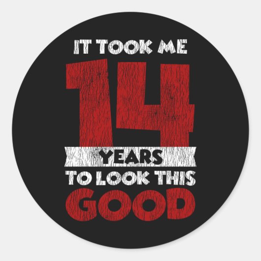 14歳の日私は良い14誕生日に見えた ラウンドシール (正面)