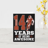 14歳の男の子素晴らし14th誕生日Footba カード (黄色い花)