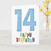 14歳の誕生日おめでとうカードデザイン2 カード (黄色い花)