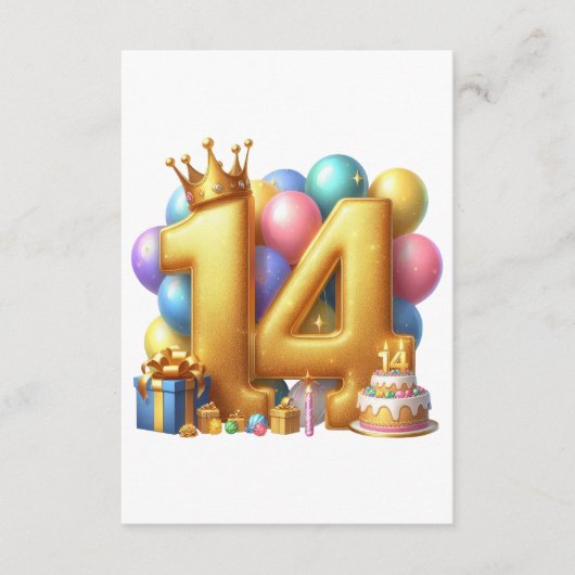 14歳の誕生日おめでとう エンクロージャーカード (正面)