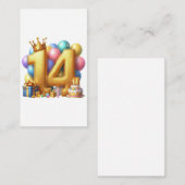 14歳の誕生日おめでとう エンクロージャーカード (正面/裏面)