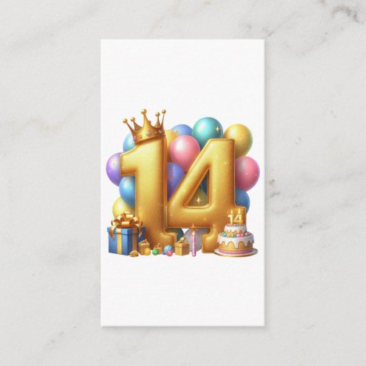 14歳の誕生日おめでとう エンクロージャーカード (正面)