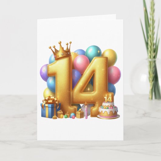 14歳の誕生日おめでとう カード (正面)