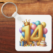 14歳の誕生日おめでとう キーホルダー (正面)