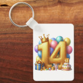 14歳の誕生日おめでとう キーホルダー (正面)