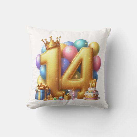 14歳の誕生日おめでとう クッション (正面)