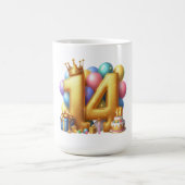 14歳の誕生日おめでとう コーヒーマグカップ (中央)