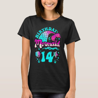 14歳の誕生日おめでとう サメ ビーチ 海 オーシャン テーマ パーティー F Tシャツ
