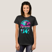 14歳の誕生日おめでとう サメ ビーチ 海 オーシャン テーマ パーティー F Tシャツ (正面フル)