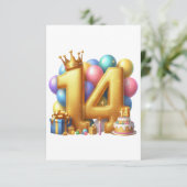 14歳の誕生日おめでとう サンキューカード (スタンド正面)