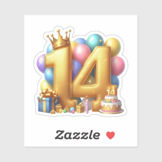 14歳の誕生日おめでとう シール (シート)