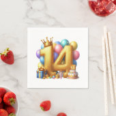 14歳の誕生日おめでとう スタンダードカクテルナプキン (インサイチュ)