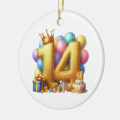 14歳の誕生日おめでとう セラミックオーナメント (左)