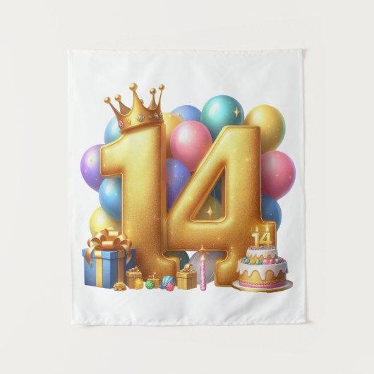 14歳の誕生日おめでとう タペストリー (正面)