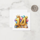 14歳の誕生日おめでとう ノートカード (正面/裏面インサイチュ)