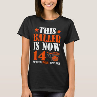 14歳の誕生日おめでとう!バスケットボール好きな14歳の少女に Tシャツ