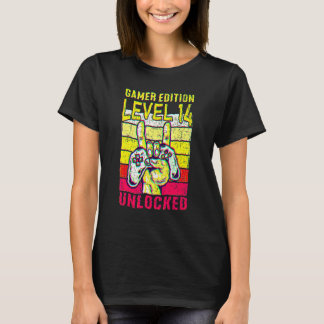 14歳の誕生日おめでとう バージョンギーマーエディション レベル14アンロック Tシャツ