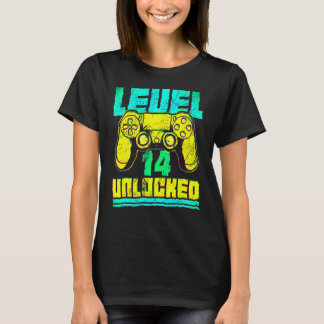 14歳の誕生日おめでとう レベル14アンロック 面白いビデオギフト Tシャツ