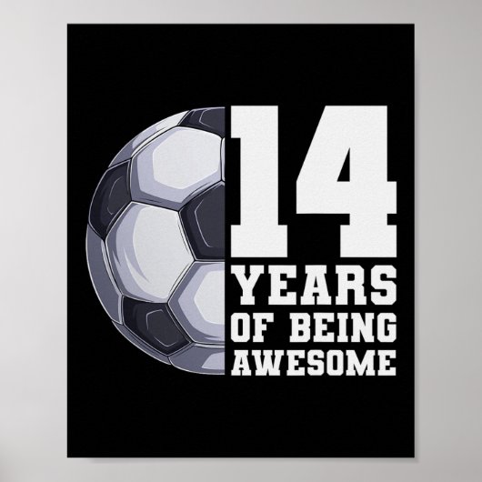 14歳の誕生日おめでとう！少年サッカー ポスター (正面)