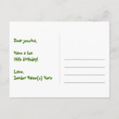 14歳の誕生日おめでとう：楽しいスターパターン、虹14、名前 ポストカード (裏面)