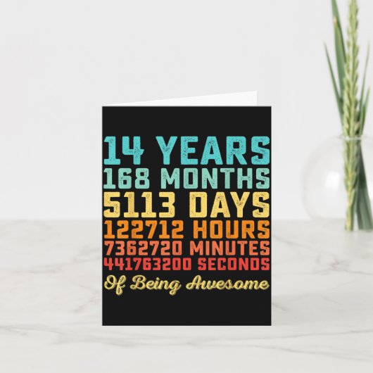 14歳の誕生日おめでとう 面白い 14歳の誕生日 数学 カード (正面)
