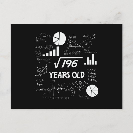 14歳の誕生日お祝い ギークな数学 14歳の誕生日プレゼント ポストカード (正面)