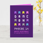 14歳の誕生日にピクセルモンスターゲーマーのゲームを行う カード (黄色い花)