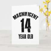 14歳の誕生日のデザインを向くこと カード (黄色い花)