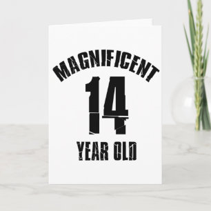 14歳の誕生日のデザインを向くこと カード