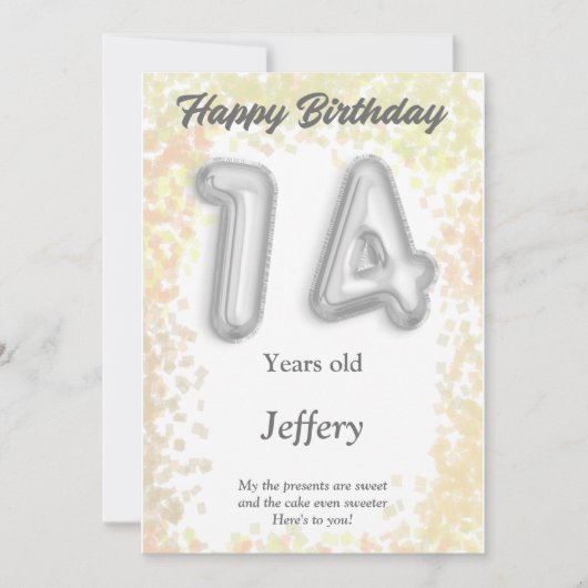 14歳の誕生日カード (正面)