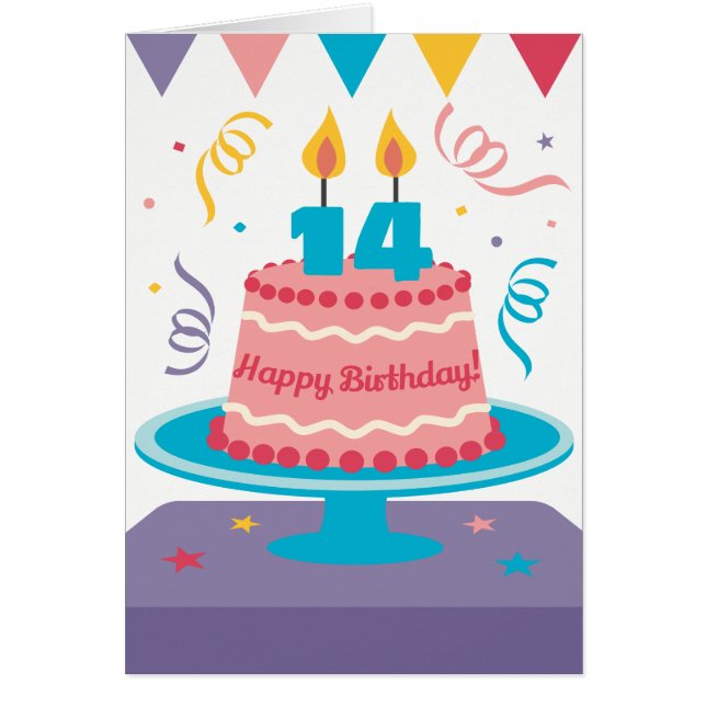 14歳の誕生日ケーキ (正面)
