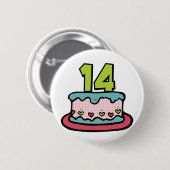 14歳の誕生日ケーキ 缶バッジ (正面&裏面)