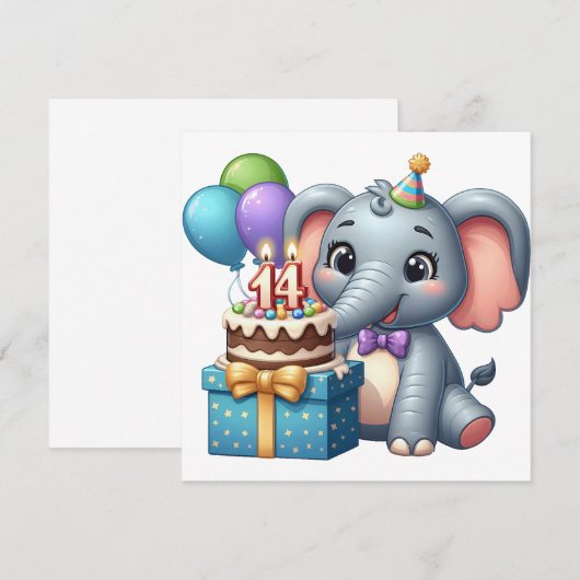 14歳の誕生日ゾウ (正面/裏面)